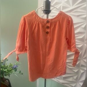 Anthropologie Vibrant Orange Top